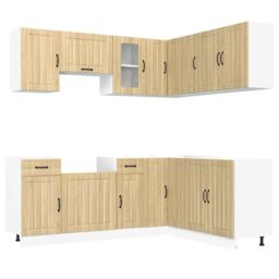Berkfield Home 11 Piece Kitchen Cabinet Set Kalmar Sonoma Oak Engineered Wood in Brown - thumbnail 2