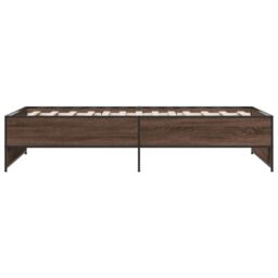 Berkfield Home Bed Frame without Mattress Brown Oak 75x190 cm Small Single - thumbnail 5