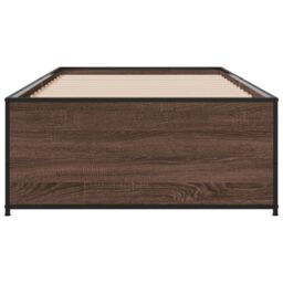Berkfield Home Bed Frame without Mattress Brown Oak 75x190 cm Small Single - thumbnail 4
