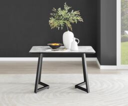 FurnitureboxUK Carson White Marble Effect Dining Table & 4 Willow Chairs - thumbnail 2