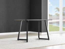 FurnitureboxUK Carson White Marble Effect Dining Table & 4 Willow Chairs - thumbnail 8