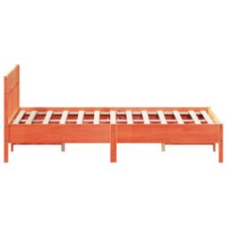 Berkfield Home Bed Frame without Mattress Wax Brown 140x200 cm Solid Wood Pine - thumbnail 5