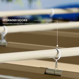 OUTSUNNY 3 x 3(m) Garden Pergola with Retractable Roof, UPF30+, Khaki - thumbnail 6