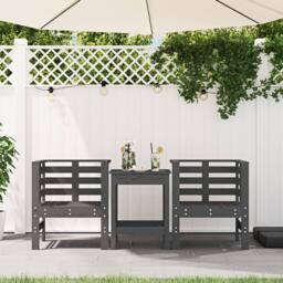 Berkfield Home Garden Chairs 2 pcs Grey 61.5x53x71 cm Solid Wood Pine - thumbnail 3