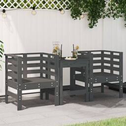 Berkfield Home Garden Chairs 2 pcs Grey 61.5x53x71 cm Solid Wood Pine - thumbnail 2