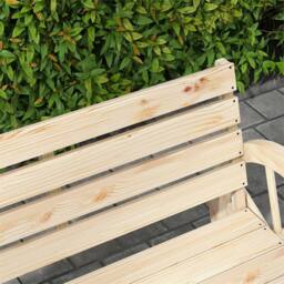Nordara Yellow 2 Seater Garden Bench Outdoor Armrest Wooden Wagon Wheel in Natural - Size: 100 cm x 80 cm - thumbnail 5