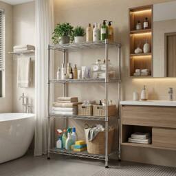 Kelvenix Shelving Steel Heavy Duty 4-Tier Utility Shelving in Silver - Size: 10000mm x 520mm - thumbnail 4