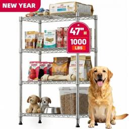 Kelvenix Shelving Steel Heavy Duty 4-Tier Utility Shelving in Silver - Size: 10000mm x 520mm - thumbnail 1