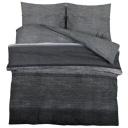 Berkfield Home Duvet Cover Set Dark Grey 225x220 cm Cotton - thumbnail 2