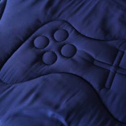 OHS Gaming Duvet Coverless Quilted 7.5 TOG Pillowcase Set Embossed in Navy - Size: Single - thumbnail 4