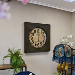 Madison & Mayfair Large Elegant Antiquité de Paris: Square Industrial Wall Clock in Black - thumbnail 2