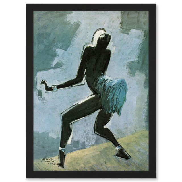 Artery8 Colin Dancer Entertainer Josephine Baker Painting Artwork Framed Wall Art Print A4 in Black - image 1