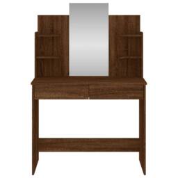 Berkfield Home Beautiful Dressing Table with Mirror Brown Oak 96x39x142 cm - Size: 96 x 39 x 142 cm - thumbnail 4