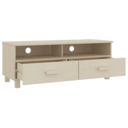 Berkfield Home TV Cabinet HAMAR Honey Brown 106x40x40 cm Solid Wood Pine in Light Sand - Size: 106 x 40 x 40 cm - thumbnail 5