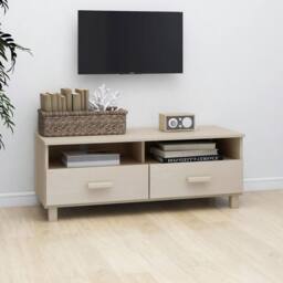 Berkfield Home TV Cabinet HAMAR Honey Brown 106x40x40 cm Solid Wood Pine in Light Sand - Size: 106 x 40 x 40 cm - thumbnail 7