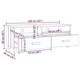 Berkfield Home TV Cabinet HAMAR Honey Brown 106x40x40 cm Solid Wood Pine in Light Sand - Size: 106 x 40 x 40 cm - thumbnail 8