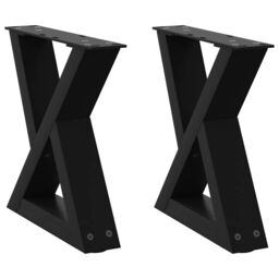 Berkfield Home Coffee Table Legs 2 pcs Black 30x(30-31.3) cm Steel - thumbnail 2