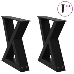 Berkfield Home Coffee Table Legs 2 pcs Black 30x(30-31.3) cm Steel - thumbnail 1