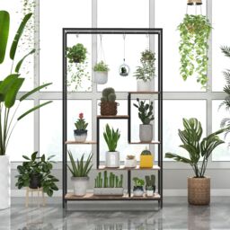 Costway 6-tier Tall Plant Stand 180cm Metal Indoor Corner Plant Shelf Display Rack - thumbnail 3