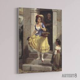 "Artery8 Wilhelm Marstrand An Italian Woman Goes to Carnival Canvas Art Print - Size: W12"" x H16""" - thumbnail 2