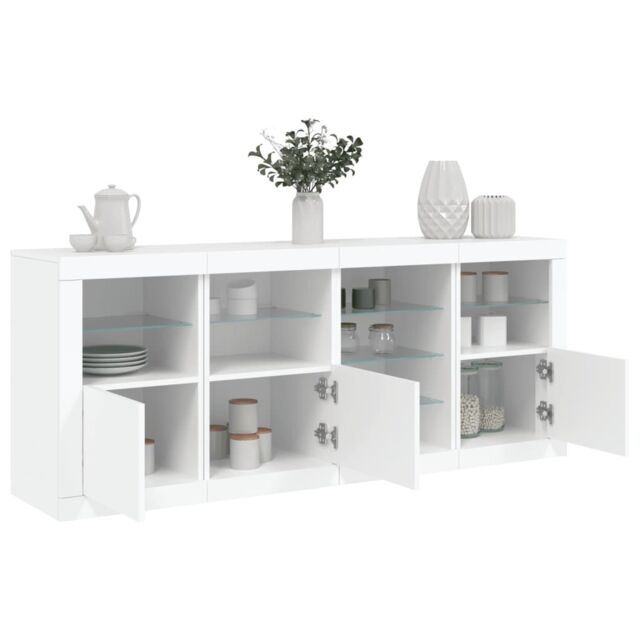 Berkfield Home Sideboard with LED Lights White 164x37x67 cm - Size: 164 x 37 x 67 cm - image 1
