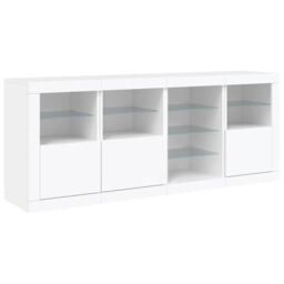 Berkfield Home Sideboard with LED Lights White 164x37x67 cm - Size: 164 x 37 x 67 cm - thumbnail 5
