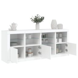 Berkfield Home Sideboard with LED Lights White 164x37x67 cm - Size: 164 x 37 x 67 cm - thumbnail 1