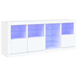 Berkfield Home Sideboard with LED Lights White 164x37x67 cm - Size: 164 x 37 x 67 cm - thumbnail 2
