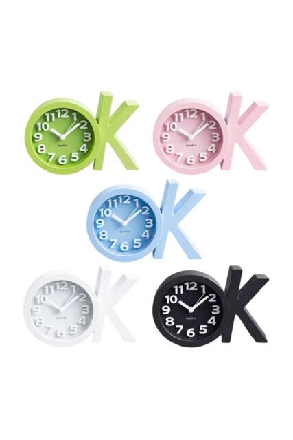 KDMD OK Shaped Alarm Clock Wake Up Desk Bedside Random Color - image 1