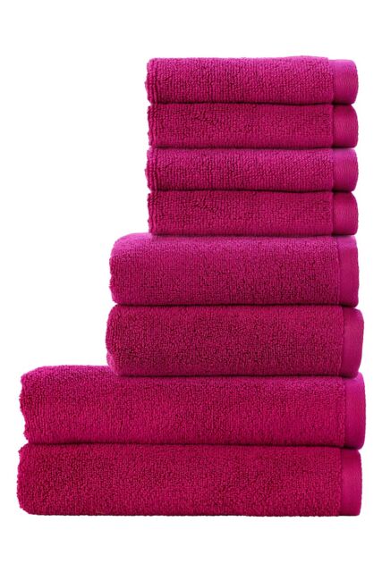 CHRISTY 'Cirrus' Lightweight Fluffy Softloft Cotton 8 Piece Towel Bale in Pink - image 1