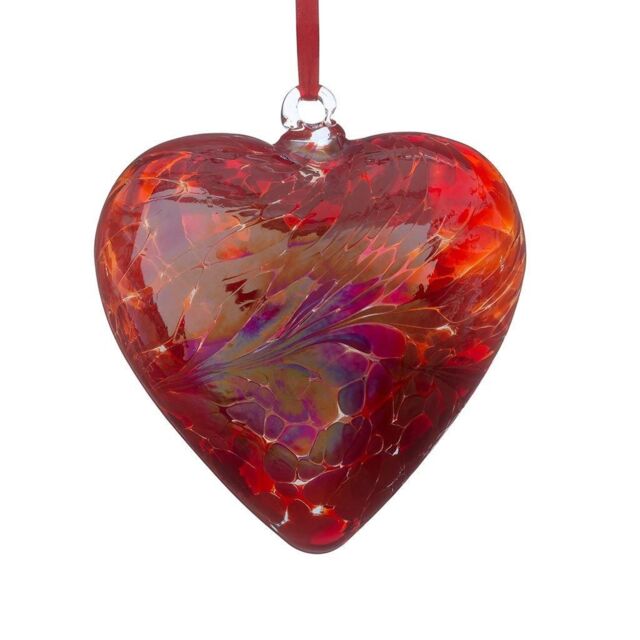Sienna Glass 12cm Friendship Heart Red in White - image 1