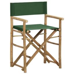 Berkfield Home Folding Director's Chairs 2 pcs Green Bamboo & Fabric