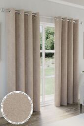 Enhanced Living 100% Blackout Curtains - Thermal/Energy Saving Linen Look Pair with Eyelets For Living Room & Bedrooms - thumbnail 1