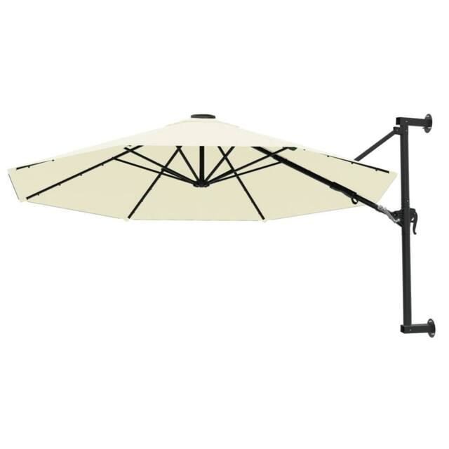 Berkfield Home Elegant Wall-Mounted Parasol with Metal Pole 300 cm Sand in Beige - image 1