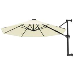 Berkfield Home Elegant Wall-Mounted Parasol with Metal Pole 300 cm Sand in Beige - thumbnail 1