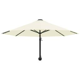 Berkfield Home Elegant Wall-Mounted Parasol with Metal Pole 300 cm Sand in Beige - thumbnail 4