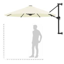 Berkfield Home Elegant Wall-Mounted Parasol with Metal Pole 300 cm Sand in Beige - thumbnail 9