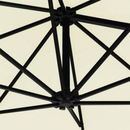 Berkfield Home Elegant Wall-Mounted Parasol with Metal Pole 300 cm Sand in Beige - thumbnail 7