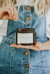 Imvelo Candle Co 3 Wick Candle - Woodsmoke + Leather in Amber - thumbnail 2