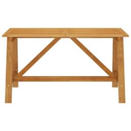 Berkfield Home Garden Dining Table 140x70x73.5 cm Solid Acacia Wood in Brown - thumbnail 1