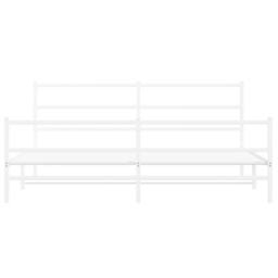Berkfield Home Metal Bed Frame without Mattress with Footboard¬†White 193x203cm in White - Size: 193x203 cm - thumbnail 5