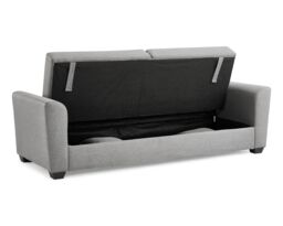 Home Detail Fallon Fabric Sofa Bed With Underseat Storage & Matching Cushions & Black Block Feet in Grey - thumbnail 3