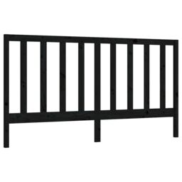 Berkfield Home Bed Headboard Black 186x4x100 cm Solid Wood Pine - Size: 186 x 4 x 100 cm - thumbnail 2