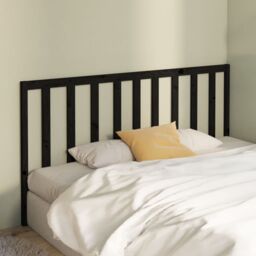 Berkfield Home Bed Headboard Black 186x4x100 cm Solid Wood Pine - Size: 186 x 4 x 100 cm - thumbnail 3