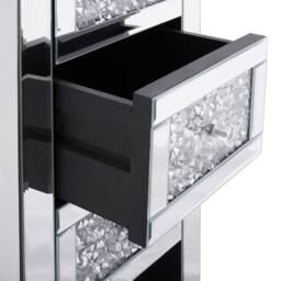 Wyld and Coco Silver Mirrored 3-Drawer Bedside Table 60 x 30 x 30 cm - thumbnail 7