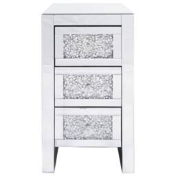 Wyld and Coco Silver Mirrored 3-Drawer Bedside Table 60 x 30 x 30 cm - thumbnail 4