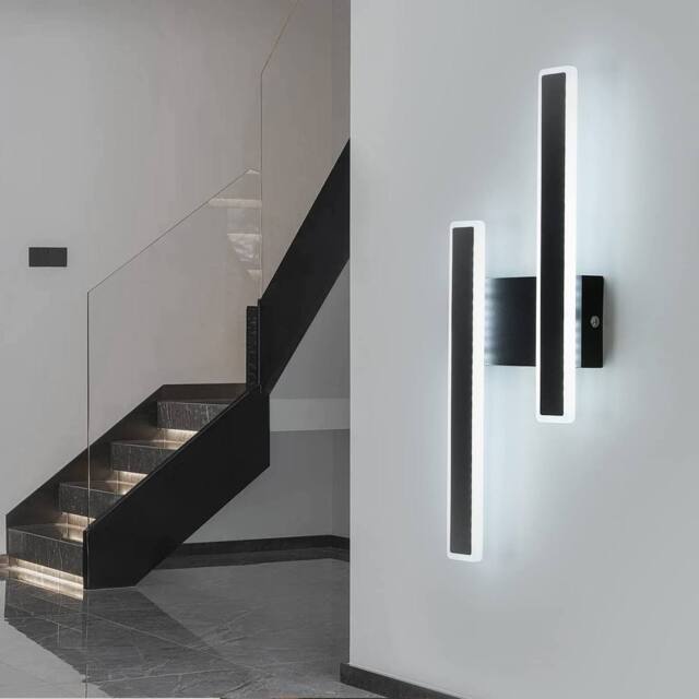 Pheashine Modern LED wall light, tri-color light3000K/4500K/6500K Indoor use in Black - image 1