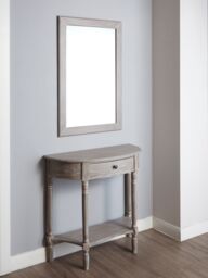 Orsina Large Wall Mirror, Grain Pattern Frame Mirror for Home, Office, Closet in Brown - thumbnail 3