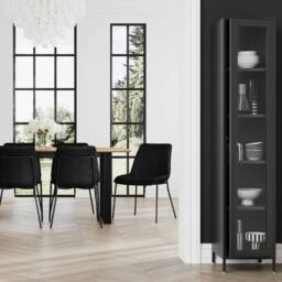 Lemon Pavilion Furniture Frank Storage Cabinet - Steel/Glass - Black - Flat Packed - thumbnail 6