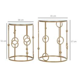Wyld Haus Basu Gold Metal & Tempered Glass Nesting Tables Set of 2 - thumbnail 3